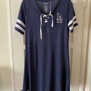 Sporty Blue Lace-up dress with bling LA